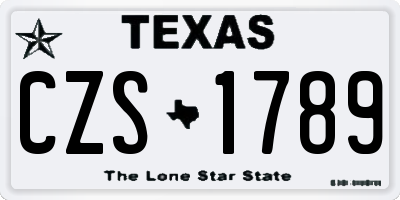TX license plate CZS1789