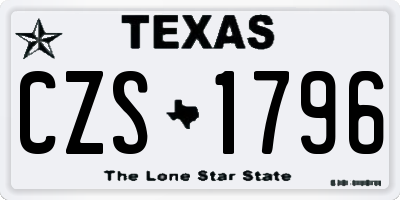 TX license plate CZS1796