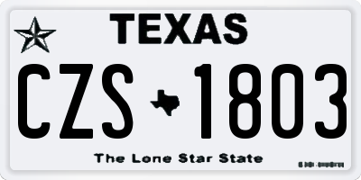 TX license plate CZS1803