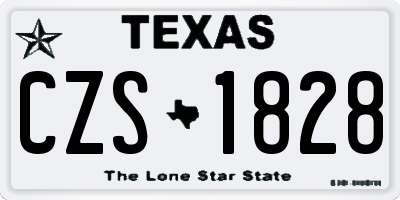TX license plate CZS1828