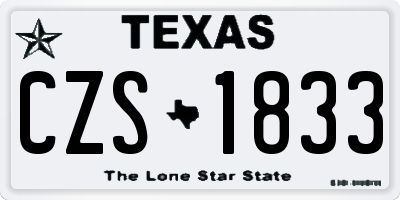 TX license plate CZS1833