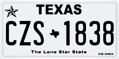 TX license plate CZS1838