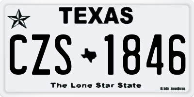 TX license plate CZS1846