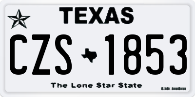 TX license plate CZS1853