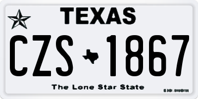 TX license plate CZS1867