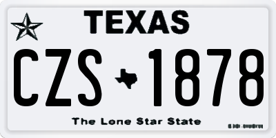 TX license plate CZS1878