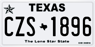 TX license plate CZS1896