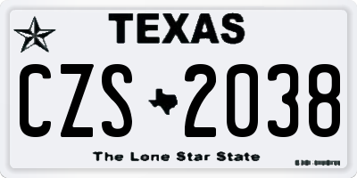 TX license plate CZS2038