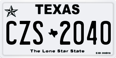 TX license plate CZS2040