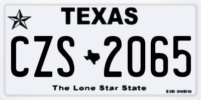 TX license plate CZS2065