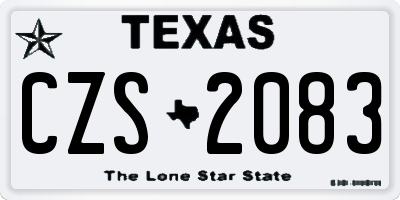 TX license plate CZS2083