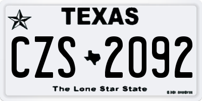 TX license plate CZS2092