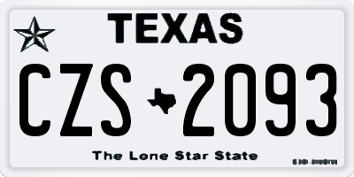 TX license plate CZS2093
