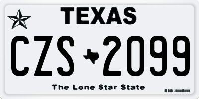 TX license plate CZS2099
