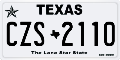 TX license plate CZS2110