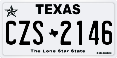 TX license plate CZS2146