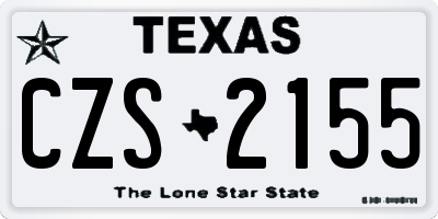 TX license plate CZS2155