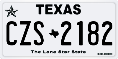 TX license plate CZS2182