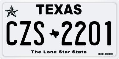 TX license plate CZS2201