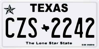 TX license plate CZS2242