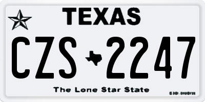 TX license plate CZS2247
