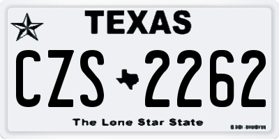 TX license plate CZS2262