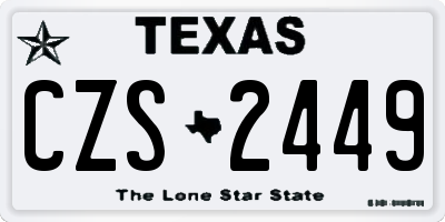 TX license plate CZS2449