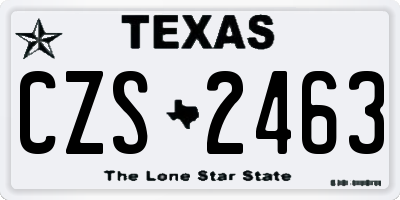 TX license plate CZS2463