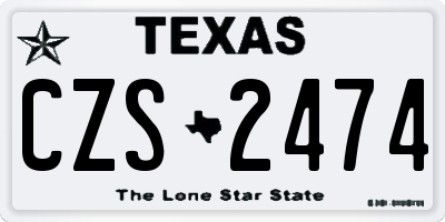 TX license plate CZS2474