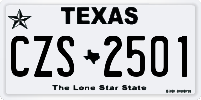 TX license plate CZS2501