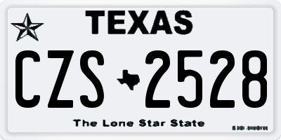 TX license plate CZS2528