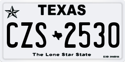 TX license plate CZS2530