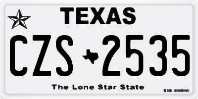 TX license plate CZS2535