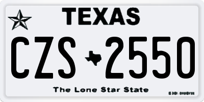 TX license plate CZS2550