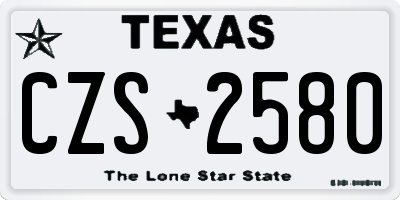 TX license plate CZS2580
