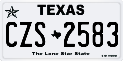 TX license plate CZS2583