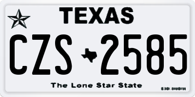 TX license plate CZS2585