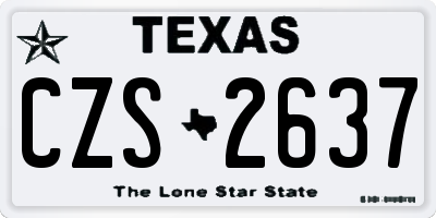 TX license plate CZS2637