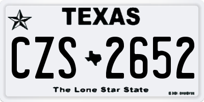 TX license plate CZS2652