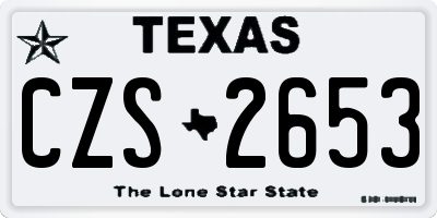 TX license plate CZS2653