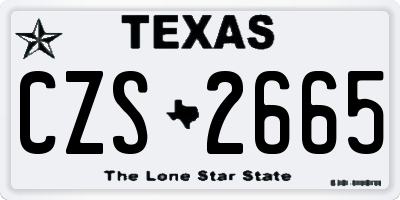 TX license plate CZS2665