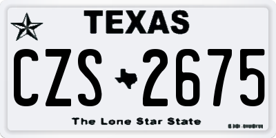 TX license plate CZS2675
