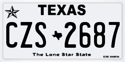 TX license plate CZS2687