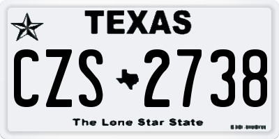 TX license plate CZS2738