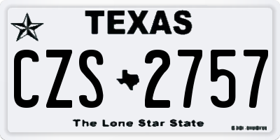 TX license plate CZS2757