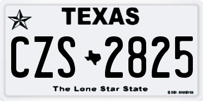 TX license plate CZS2825