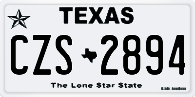 TX license plate CZS2894