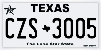 TX license plate CZS3005