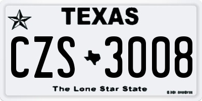 TX license plate CZS3008