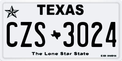 TX license plate CZS3024